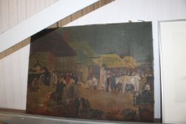 'The Sale of Old Dobbin' oil on canvas, unframed