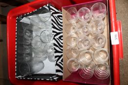 A quantity of table glassware