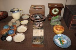 A vintage Valor camping stove and tin; a vintage b