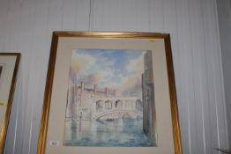 Michael Joymoor, watercolour study depicting a riv