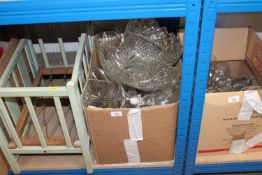 A box of various glassware