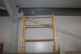 A wood effect towel rail