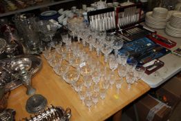 A quantity of various cut glass table glass ware