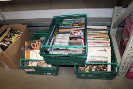 Three boxes containing various records and CD's