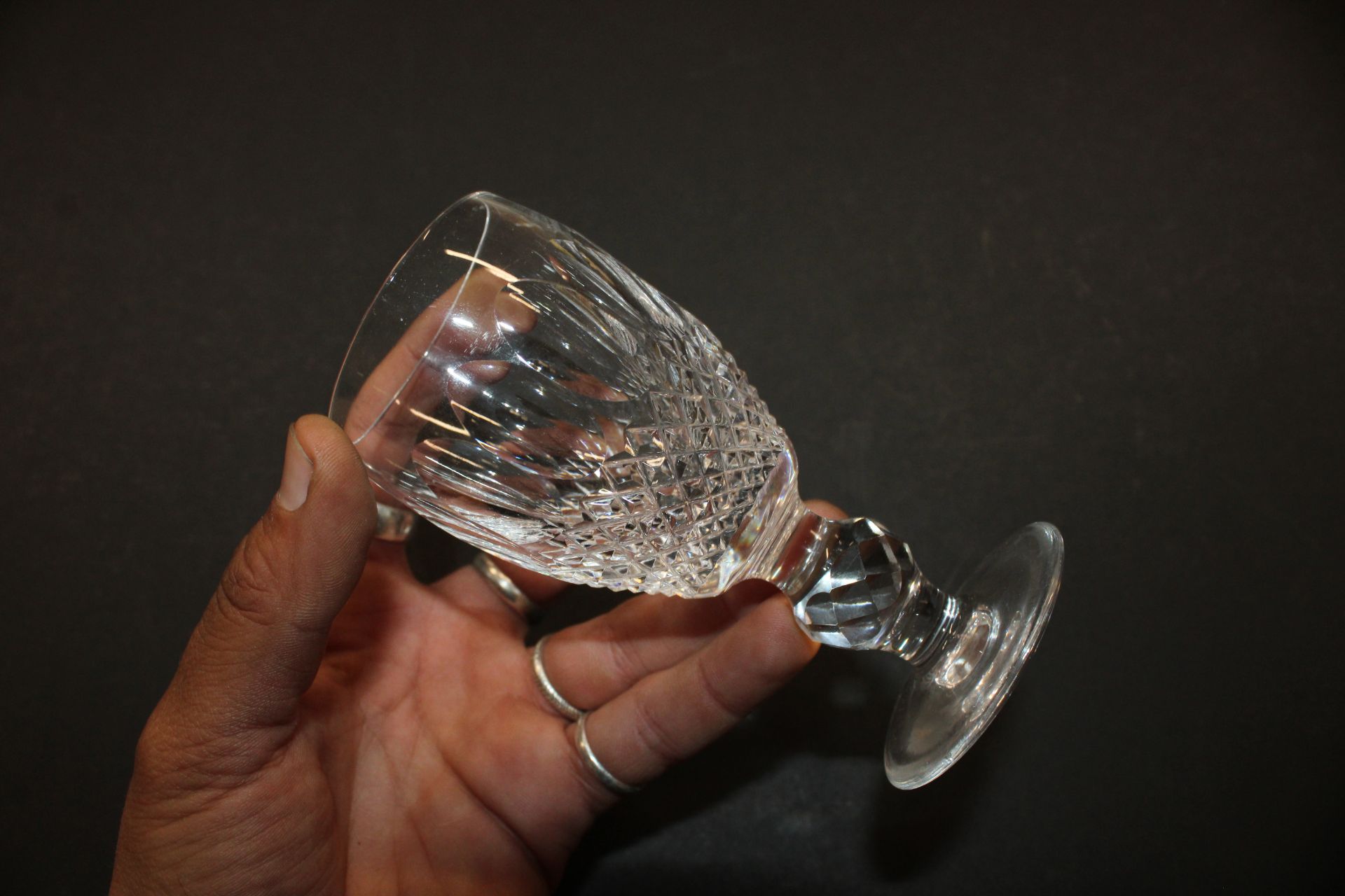 Nine Waterford glass 'Colleen' pattern short stemmed wine glasses; four matching port glasses; three - Image 6 of 22