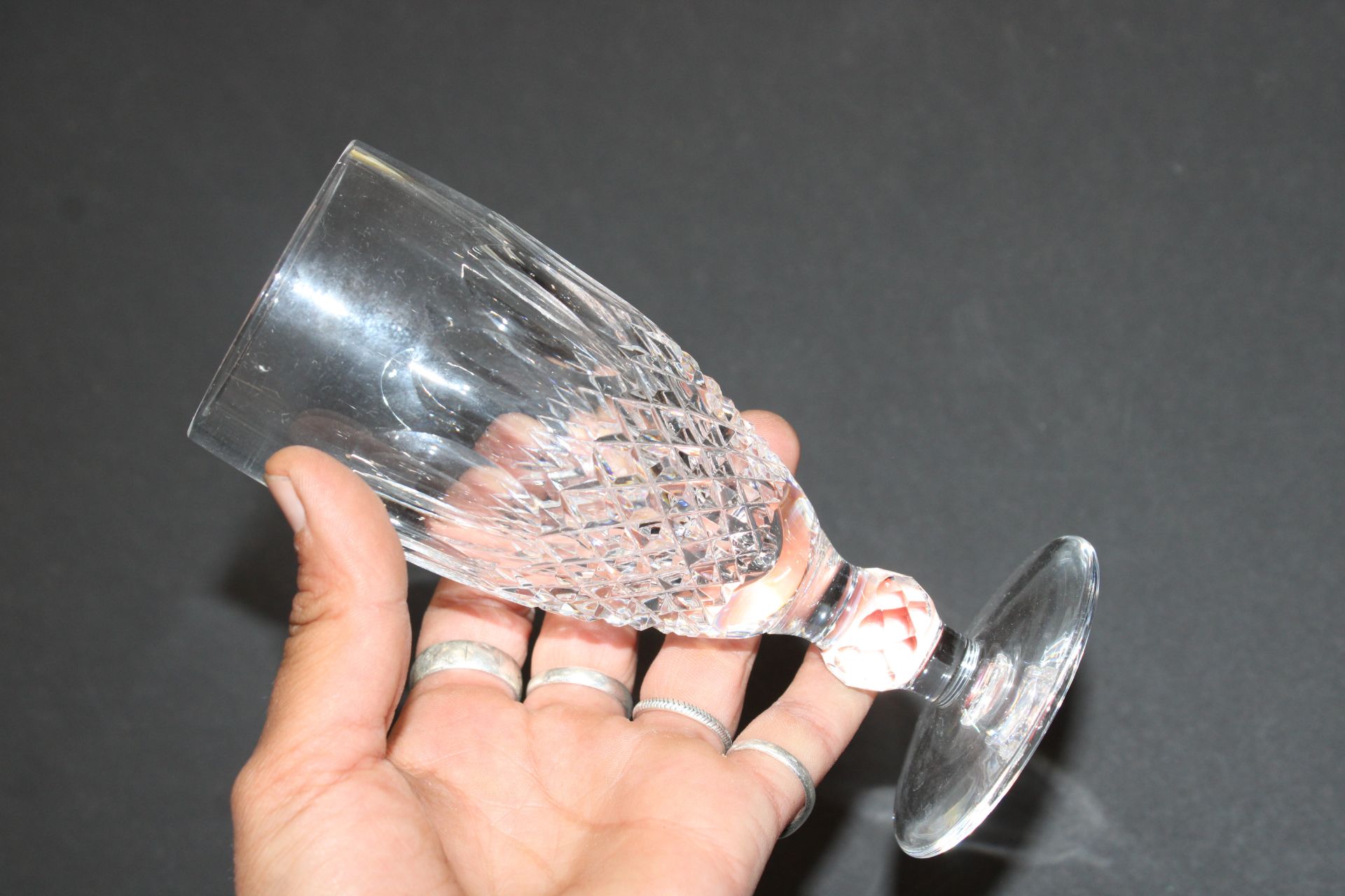 Nine Waterford glass 'Colleen' pattern short stemmed wine glasses; four matching port glasses; three - Image 2 of 22