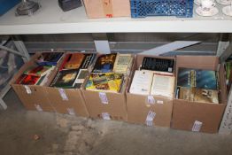 Five boxes of various books