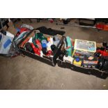 Two boxes containing electric spray gun, various o