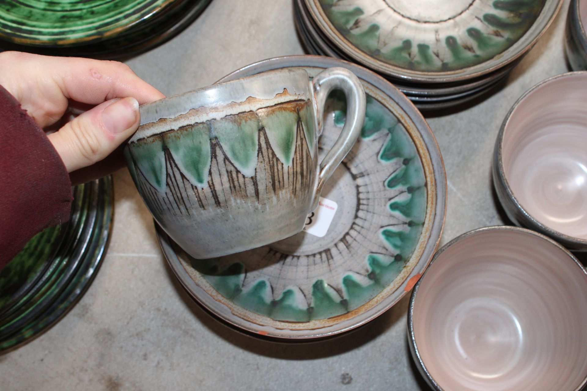 A quantity of Gosta Lothman pottery tea ware and a - Image 2 of 12