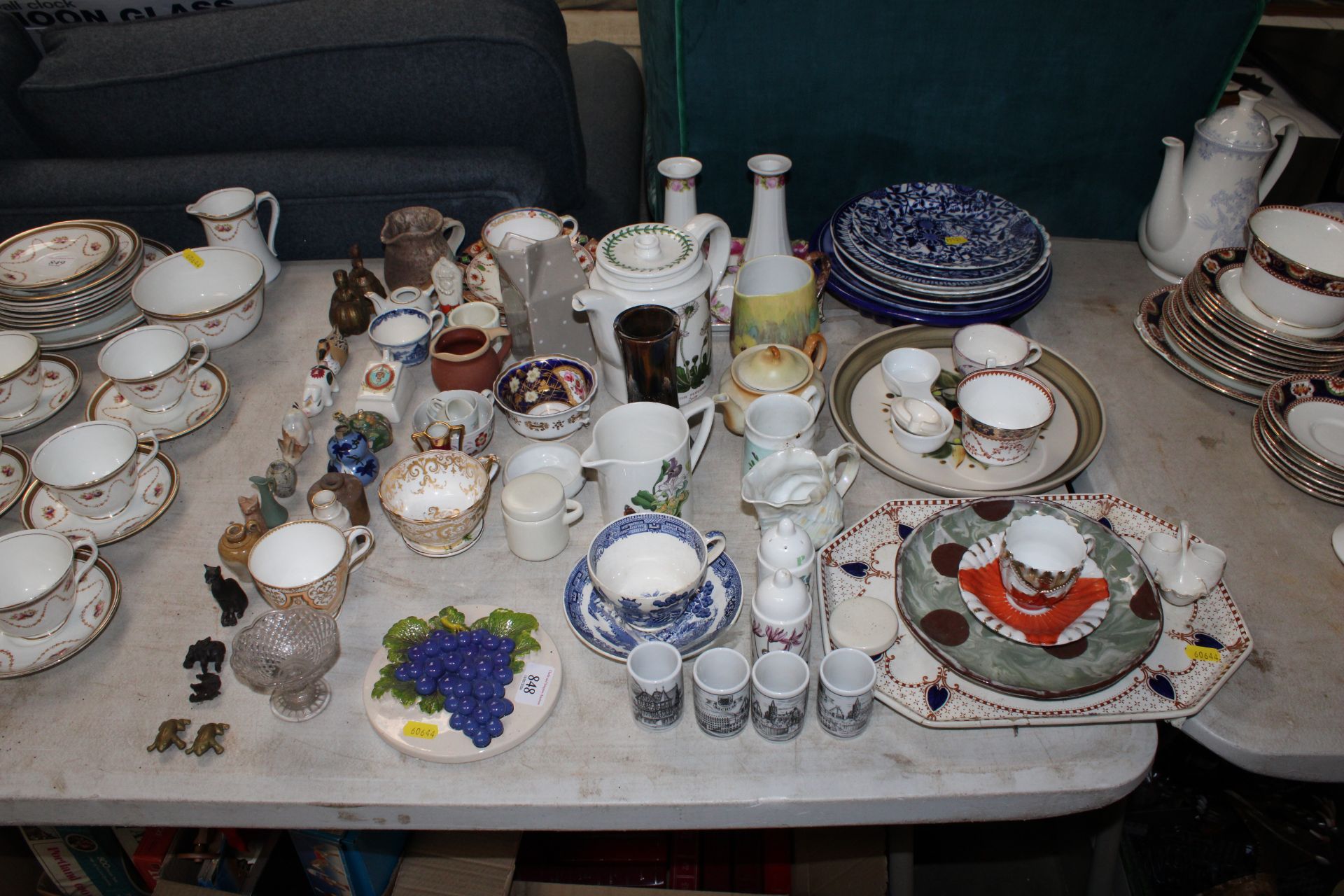 A quantity of various decorative china to include Portmeirion teapots; a G. H. Richards pottery