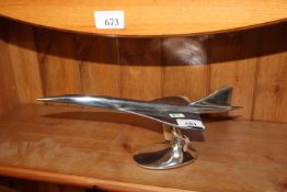 An aluminium model in the form of Concord (87)