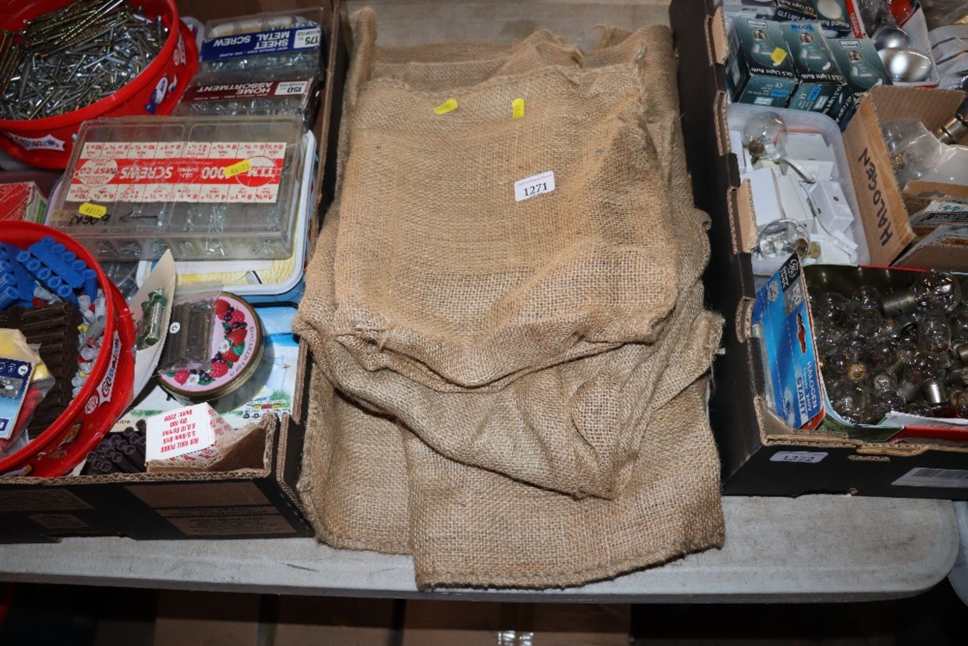 A collection of hessian sacks