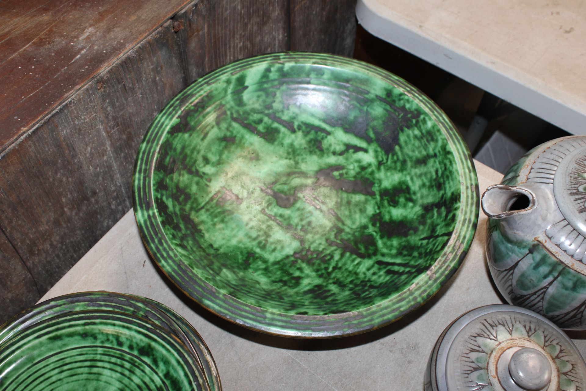 A quantity of Gosta Lothman pottery tea ware and a - Image 9 of 12
