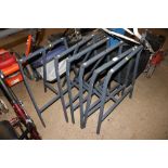 Six metal table bases