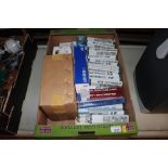 A box of Halogen and LED bulbs