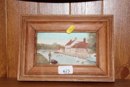 Bekker, pine framed oil on board study depicting a
