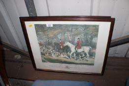 A pair of framed and glazed hunting prints