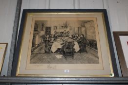 W. Dendy Sadler, pencil signed print 'The Hunt Supper