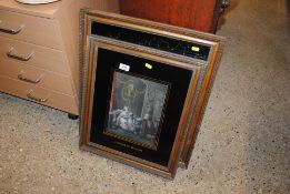 Three romantic French prints in gilt frames