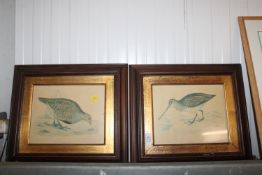 Two gilt framed prints depicting a partridge and s