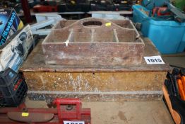 Wooden tool tray and box. For sale due to sale of farm.