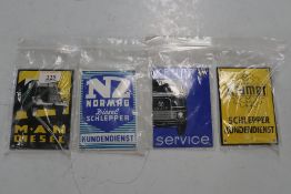 4x German machinery manufacturers reproduction enamel signs.
