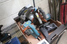 Box of 240v woodworking tools etc. V