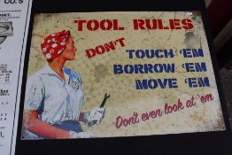 Large metal sign. V
