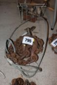 Various chains and wire rope. From a deceased esta