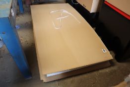 Quantity of hardboard and polystyrene sheets.