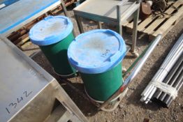 2x Waste bins on trolley. V