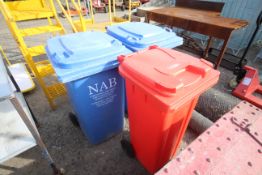3x Wheelie bins. V