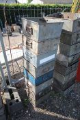 Quantity of metal parts bins. V