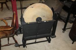 Large treadle grind stone.
