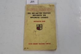 David Brown 850 880 990 Implematic tractor operators manual.