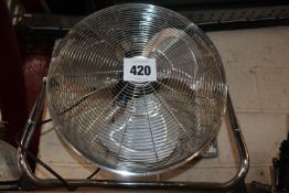 Large stainless steel fan. V