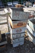 Quantity of metal parts bins. V