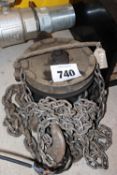 Chain block and tackle. V