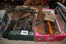 2x trays woodworking tools. From a deceased estate