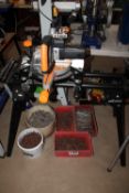 Evolution sliding mitre saw on stand. From a deceased estate.