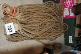 Quantity of rope. For sale due to sale of farm.
