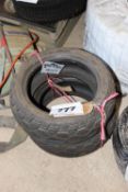 Pair 155/55-8 mobility scooter tyres.