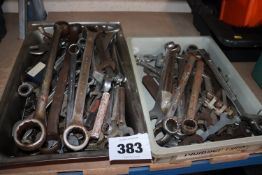 2x trays of spanners. From a deceased estate.