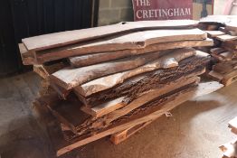 Pallet of Plane etc sawn live edge timber.
