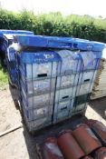 Pallet stacking blue crates. V