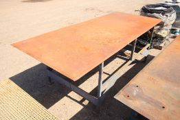 c. 10ft x 4ft metal bench.