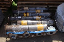 Pallet of 13 metal posts/ bollards. V