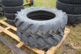 Pair of 11.2-24 tyres. Removed to replace with rad