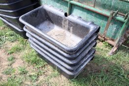 5x Ritchie 2ft hanging plastic feed troughs. For sale due to sale of cattle.