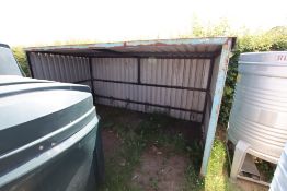 Metal bike shed.